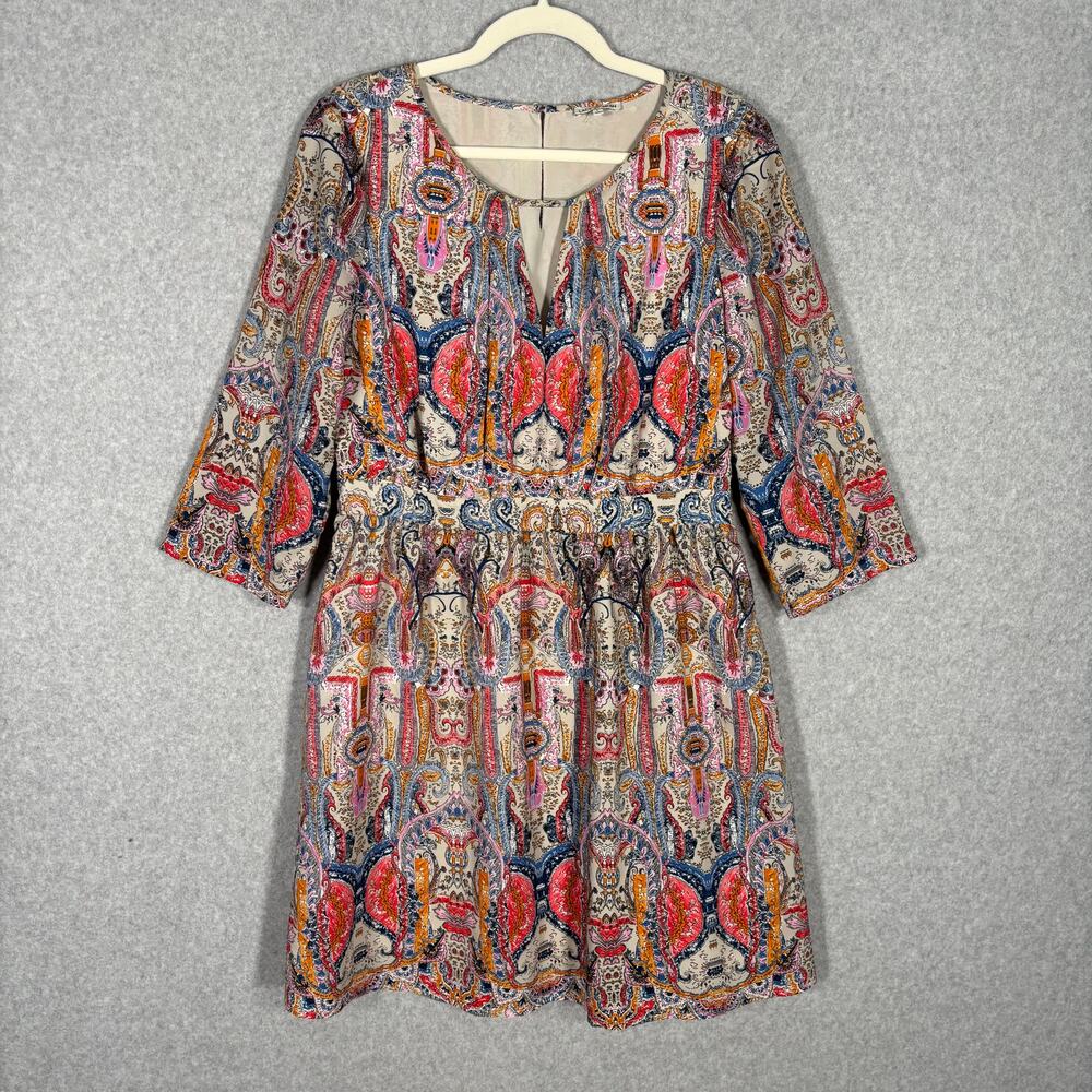 Dress Large Paisley Medallion Flowy Resort Feminine Artsy Abstract‎ Twee Quirky